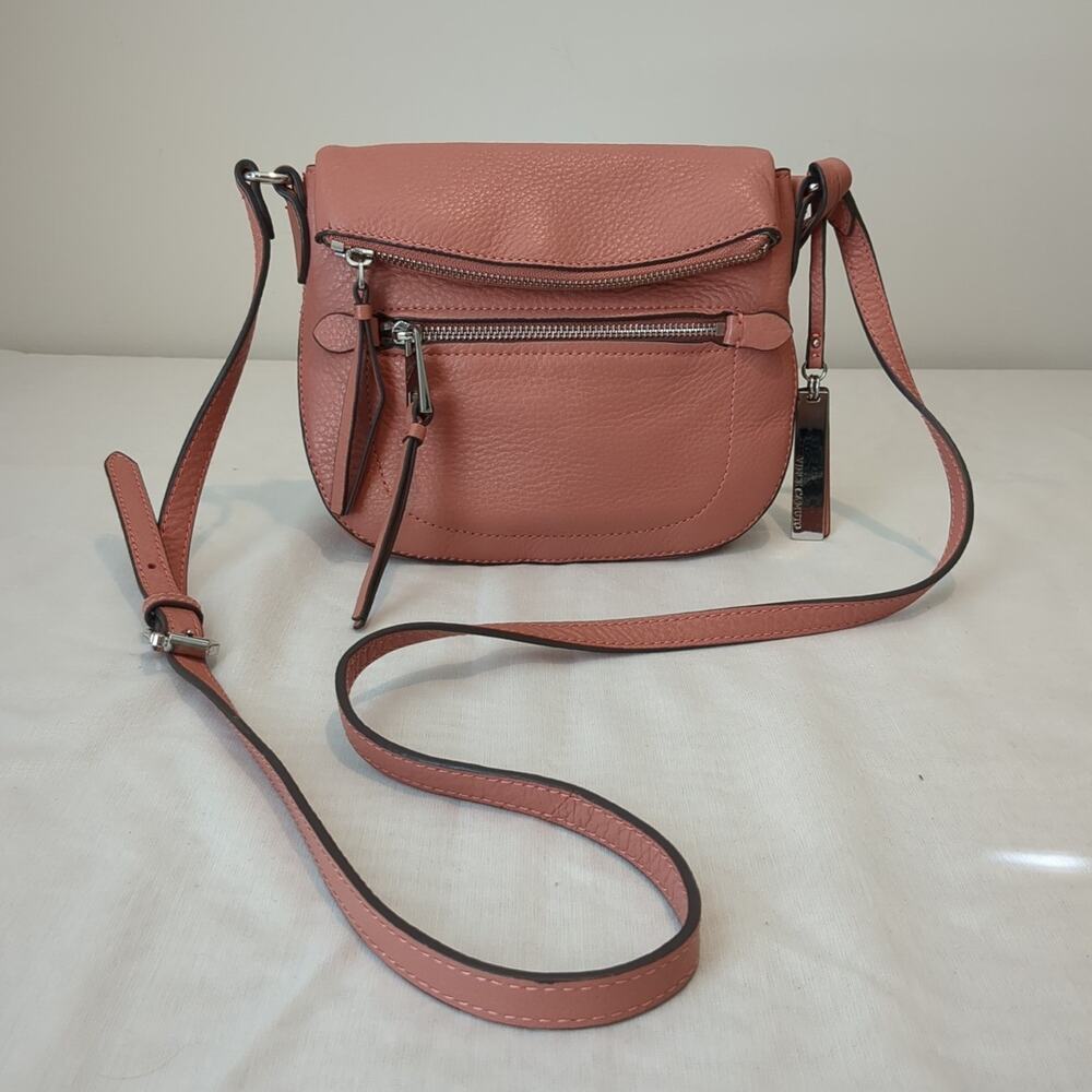 Vince Camuto Tala Leather Small Crossbody Handbag Salmon Pink